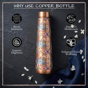 Copper Water <b>Bottle</b> Pastel Floral Print Designer Drinking <b>Bottle</b> Leakproof Reusable Travel Office Home Gift <b>Bottle</b> - Product Image 6