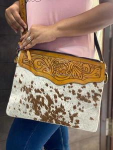 Nuevo bolso de cuero de vaca con estilo occidental, gran oferta, bolso cruzado de cuero genuino tallado a mano para mujer - Product Image 3