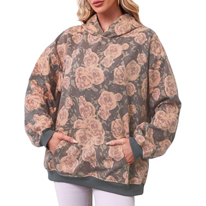 Sudaderas Largas de Punto Sublimadas Premium para Mujer, Casuales de Invierno, Ecológicas, Transpirables, Ligeras, con Logotipo Frontal, Corte Holgado - Product Image 1