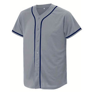 Venta al por mayor OEM: Camisetas de béisbol de malla 100% poliéster de secado rápido, cuello alto, tela de 140 g, colores y logotipo personalizados, directo de fábrica. - Product Image 2