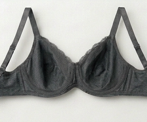 Soutien-gorge gris non rembourré pour femme, doux et confortable, soutien quotidien, design sans armatures, tissu respirant, bretelles réglables - Product Image 3