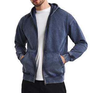 เสื้อฮู้ดมีซิปมีซิปสำหรับผู้ชายผ้าคอตตอนผ้าเกล็ดปลาทำจากผ้าคอตตอนเทอร์รี่แอซิดผ้า100% ใส่สบายเสื้อผ้าลำลองฤดูหนาวดีไซน์ล่าสุด - Product Image 2