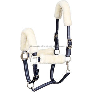 Wholesale Equestrian Padded Adjustable Horse Riding Nylon Headcollar Halter Custom Nylon Halters with Soft <b>Mink</b> Padding - Product Image 1