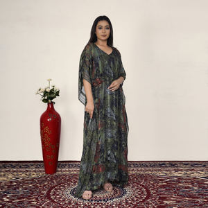 Caftán de Chifón Estampado para Mujer, Vestido Caftán Árabe de Lujo con Corte Holgado, Moda Islámica Modesta, Vestido Largo para Fiesta - Product Image 2