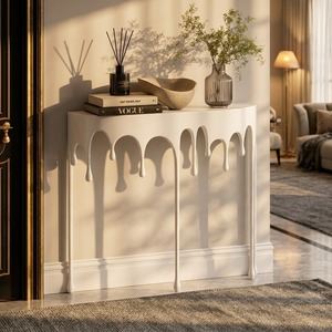 Mesa Consola Moderna Blanca Edición Glow con Diseño de Goteo para Pasillo, Mueble Decorativo - Product Image 6