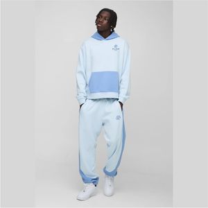 Chándal de algodón polar azul cielo para hombre - Product Image 4