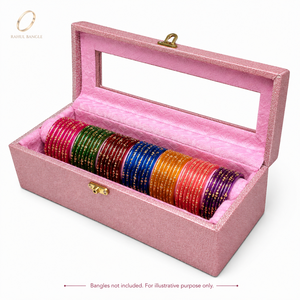 กล่องเก็บกำไลข้อมือกำมะหยี่สีชมพูลายดอกไม้สุดหรู ฝาปิดกระจก ความจุขนาดใหญ่ กล่องเก็บเครื่องประดับ ขายส่ง - Product Image 1