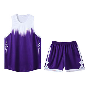 Ensemble de maillots de basket imprimés 100 % polyester à séchage rapide, débardeur et short de sport pour hommes, tenue d'entraînement et d'équipe - Product Image 3