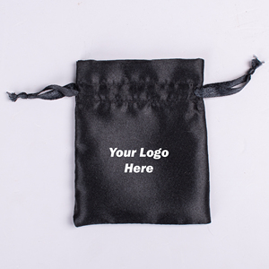 Luxury Premium Fabric <b>Pouch</b> Black Satin <b>Drawstring</b> Bag Jewelry Storage With Custom Logo Cosmetic Storage <b>Pouch</b> - Product Image 5
