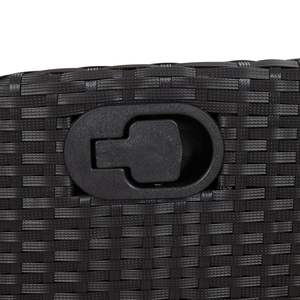 Ensemble de salle à manger de jardin noir avec coussins blanc crème pour mobilier de patio - Product Image 6