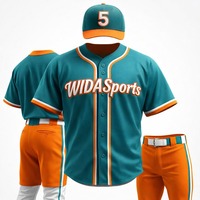 Ensemble de maillot et pantalon de baseball d'été pour homme, imprimé personnalisé par sublimation, respirant, séchage rapide, anti-humidité, en polyester