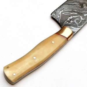 Couteau de Chef Japonais Artisanal Personnalisé de 13 Pouces, Lame en Acier Damas, Manche en Bois, Ambidextre, Compatible Lave-Vaisselle, OEM pour DIY - Product Image 4