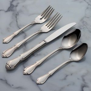 Ensemble de couverts en métal durable, résistant à la rouille, en acier inoxydable, cuillère, fourchette, couteau, collection de vaisselle, salle à manger commerciale, moderne - Product Image 4