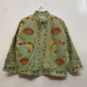 Amazing Look Suzani Velvet Embroidery Floral Jacket <b>Winter</b> Wear Jacket Coat Women's Coat Suzani Short Jacket for Womens - Product Image 1