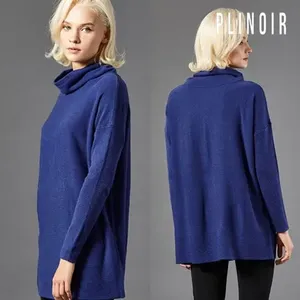 Poncho à col roulé pour femme Prinua Top en tricot Couleur bleue - Product Image 1