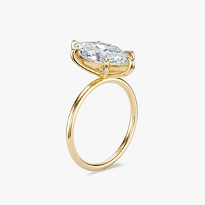 Bague de Mariage de Luxe en Or Jaune avec Diamant Marquise de 5,5 Carats Cultivé en Laboratoire, Bijoux Fins - Product Image 1