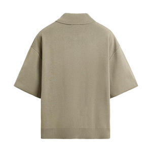 Nouvelle collection Printemps-Été : T-shirt en maille jacquard décontracté à manches courtes pour homme, personnalisable avec logo, prix bas - Product Image 2