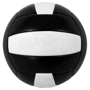 Balón de Voleibol PU Personalizado Original Blanco y Negro para Entrenamiento de Adultos, Cosido a Mano, Duradero, de Color Sólido - Product Image 1