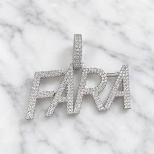 Collar de Oro Sólido de 10K con Diamante Cultivado en Laboratorio, Diseño Personalizado con Nombre en Bloque, Estilo Hip Hop, Colgante Brillante para Hombre y Mujer, Ideas de Regalos - Product Image 1