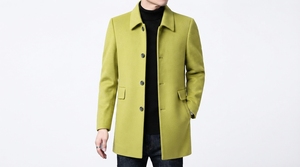 Manteau d'hiver long élégant pour homme, coupe ajustée, col classique, boutons sur le devant, vêtements d'extérieur personnalisés pour occasions formelles, décontractées et streetwear - Product Image 5