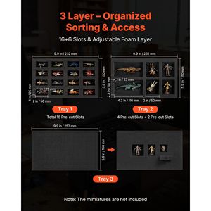 Sac de rangement et de transport miniature réglable pour 58 figurines d'infanterie, étuis pour joueurs de jeux vidéo avec bandoulière confortable - Product Image 3