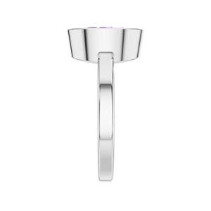 Anillo de bisel de plata de ley de oro blanco Premium, joyería personalizada, laboratorio, ovalado, rubí, amatista, clásico para fiesta de boda, hecho - Product Image 2