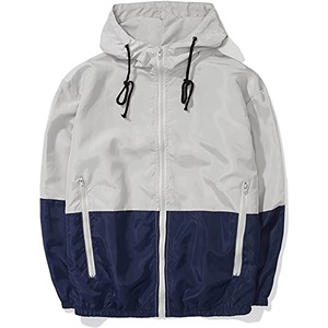 Mens Hooded <b>Windbreaker</b> Jacket Color Blocking Orange <b>Black</b> Zipper Closure Casual Outdoor Sport Autumn Spring Windproof Polyester - Product Image 4
