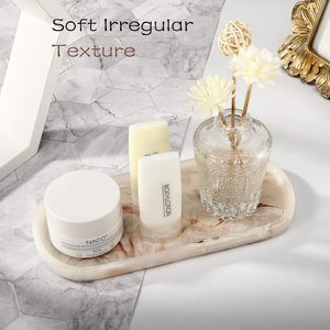 Organisateur de bijoux Emibele, plateau ovale en résine, plateau de vanité pour salle de bain et cuisine, porte-bijoux, porte-bagues, organisateur de cosmétiques - Product Image 3