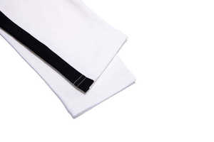 Men's <b>Long</b>-<b>Sleeve</b> Asymmetrical Color-Block Polo <b>Shirt</b> 2026 Smart-Casual Tailored Fit Black & <b>White</b> Contrast Professional Top - Product Image 5