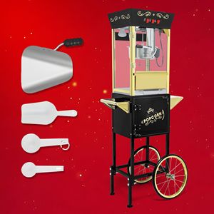 Carrello Vintage per Macchina Popcorn da 12oz con Pentola in Acciaio Inossidabile e Motore, Stile Cinema - Product Image 2