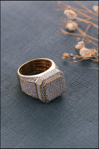 Exclusive Hip Hop 925 Sterling <b>Silver</b> Gold Plated Moissanite <b>Ring</b> Luxury Fashion Jewelry for <b>Men</b> Women Statement Wear - Product Image 5