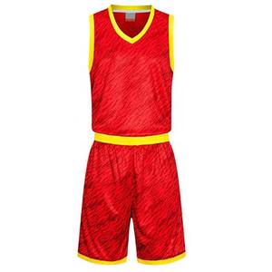 Conjunto de Uniforme de Baloncesto para Adultos, Impresión por Transferencia de Calor, 100% Poliéster, Sin Mangas, Antibacteriano, Sublimado - Product Image 5