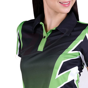 Polo à manches courtes color block vert, noir et blanc, en tissu tricoté décontracté, séchage rapide, style sportif, 100 % coton - Product Image 4