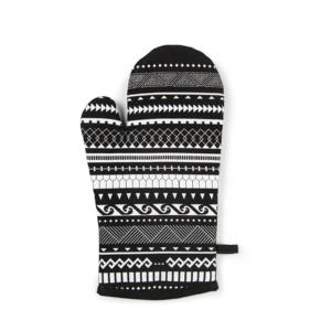 Guanto da Forno Excelsa Etnico in Cotone 32xH2x18 Cm Bianco e Nero - Product Image 1