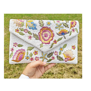 Bolso de Hombro de Algodón Boho Elegante para Mujer, Bolso de Mano con Cuentas Hecho a Mano para Fiestas, Compras y Eventos, Estilo Bohemio - Product Image 6
