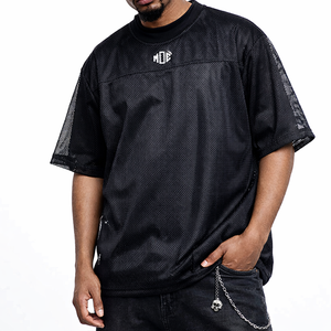 เสื้อฟุตบอลอเมริกันสีดำขนาดใหญ่พิเศษสั่งทำได้ ราคาโรงงาน สไตล์คลาสสิคย้อนยุค ผลิตจากโพลีเอสเตอร์ ระบายอากาศได้ดี เสื้อผู้ชายสำหรับเล่นฟุตบอล - Product Image 4