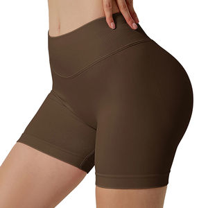 Shorts Deportivos de Cintura Alta con Efecto Push-Up, Reversibles, de Spandex/Nylon, Color Durazno, 220g, con Logotipo Personalizado, para Gimnasio, Yoga y Fitness - Product Image 3