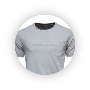 Camiseta de Hombre de Primera Calidad, Personalizada, Simple, Lisa, de Color Sólido, de Fibra de Algodón y Bambú, Camiseta de Hombre de Pakistán - Product Image 3