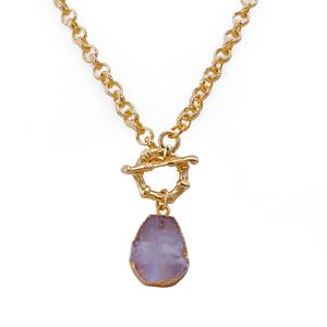 Collar con Cierre de Palanca, Chapado en Oro, con Piedra de Nacimiento de Junio, Hecho a Mano, con Cristales Geométricos, para Mujer, Moderno, para Uso Diario - Product Image 4