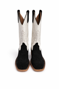 Bottes de cowboy mi-mollet pour femmes, en cuir véritable, style rétro, à la mode, bout pointu, confortables - Product Image 3