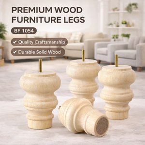 Pieds de meubles décoratifs en bois massif tourné pour canapé et chaise - Qualité supérieure, robustes et résistants pour salon et appartement, OEM - Product Image 1