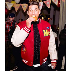 Custom Red Varsity <b>Jacket</b> With Cream <b>Leather</b> Sleeves Chenille Patch Embroidered Letterman <b>Jacket</b> OEM Private Label Manufacturer - Product Image 2