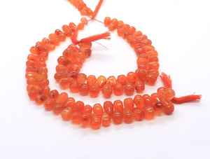 Cuentas de cornalina natural lisas en forma de lágrima de 6x9 a 7x10 mm, cuentas de cornalina en forma de lágrima de 8 pulgadas para la fabricación de joyería. - Product Image 6