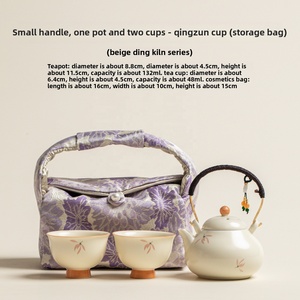 Set da Tè in Ceramica Orchid Wind Chime con Teiera Piccola e Due Tazze, Design Minimalista, Portatile per Esterni e Viaggi, Tazza a Rapida Utilizzazione - Product Image 6