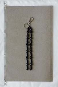 Hot Selling Long Blue Beaded Keychain Strap Metal Clasp <b>Key</b> Holder Elegant Slim Design <b>Car</b> Keyring Fashion Accessory - Product Image 6