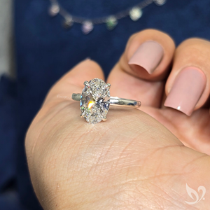 Anillo de Compromiso Solitario con Diamante Cultivado en Laboratorio de Corte Ovalado de 3 Quilates en Oro Sólido de 18K |   Anillo de Aniversario y Boda con Certificado IGI - Product Image 3