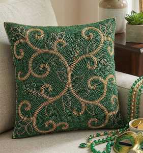 Funda de Cojín Hecha a Mano con Cuentas y Bordado Intrincado, Económica, para Sofá, Cama, Sillón y Decoración Elegante de Sala de Estar - Product Image 3