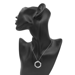 Collier pendentif cercle en diamant naturel taille princesse baguette 1,56 carats pour femme, plaqué or, idéal pour mariage, fiançailles, soirée, tendance - Product Image 3