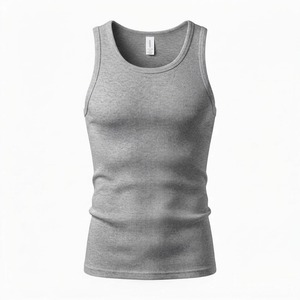 Wholesale Custom Olive Green Ribbed <b>Tank</b> <b>Top</b> <b>Men</b> Cotton Fitness Workout Gym Athletic Casual Slim Fit Muscle Sport <b>Tops</b> - Product Image 5