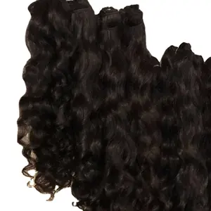 Indian wavy and curly hair Extensions Wholesale price Raw Indian Hair Curly and wavy single donor cuticle aligned hair Bundles